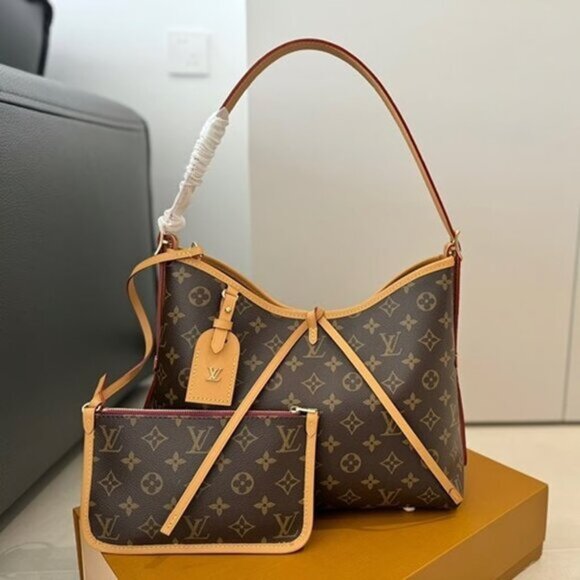 New Louis Vuitton Carryall MM ShoulderBag With Pouch - Picture 1 of 7